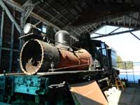 Shay basking in the sun fireman's side.  Photo courtesy Heritage Museum.